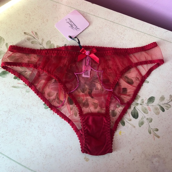 Lorna red/pink lurex brief - Picture 6 of 10